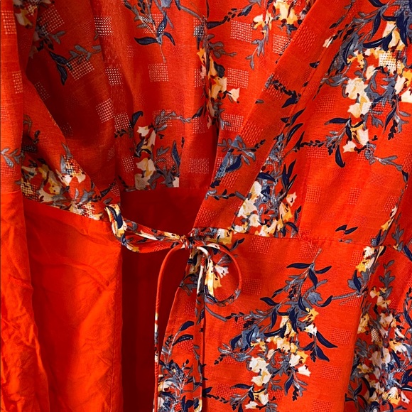 Vici Vibrant Orange Floral Kimono - Picture 5 of 10